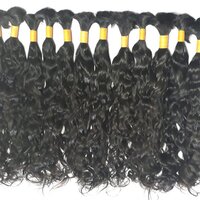 100%  Cuticle aligned Temple Remy Bulk Hair Bundles Indian Remy Hair Extension
