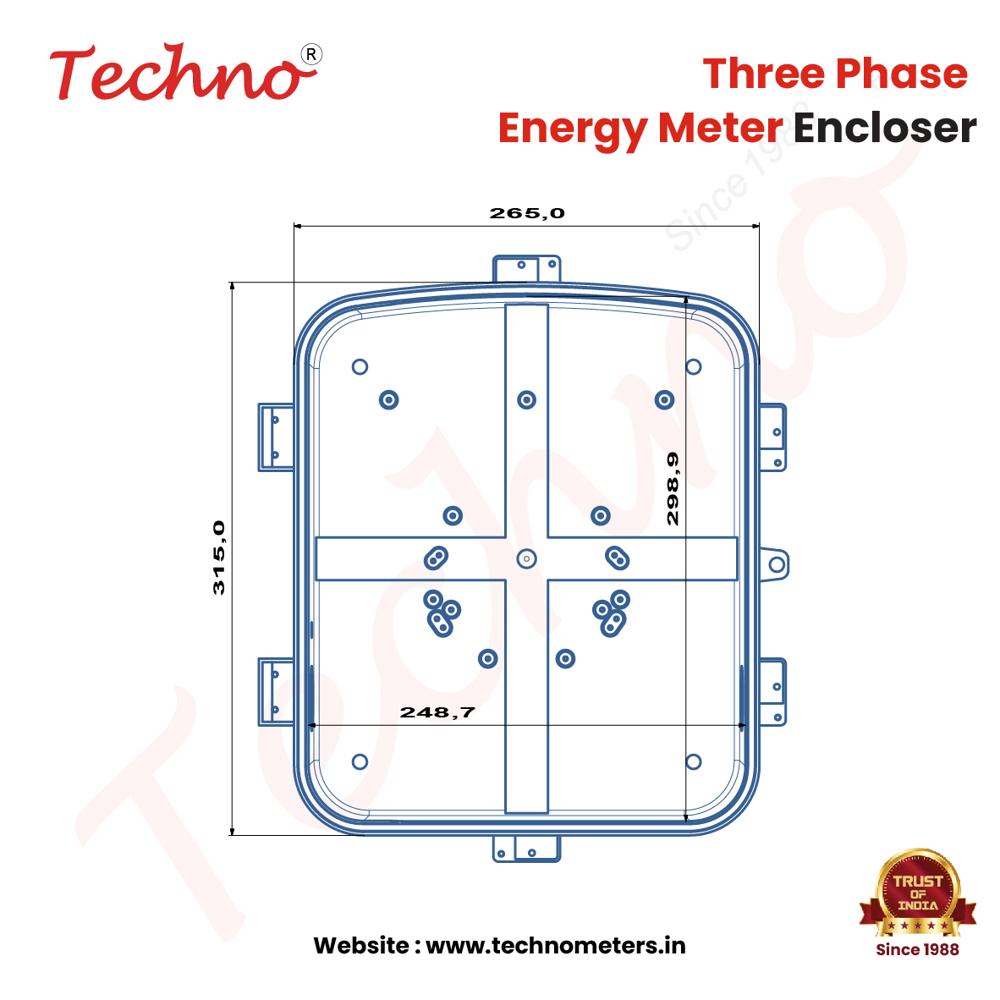 Techno Three Phase Energy Meter Enclosure