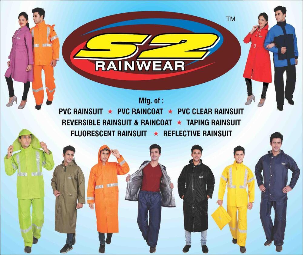 Reversible Rain Suit - Polyester Tafatta With Virgin Pvc Lining, 0.15mm Thick | High Visibility Reflective Tape, Long Coat With Hood, Assorted Colors, Free Size