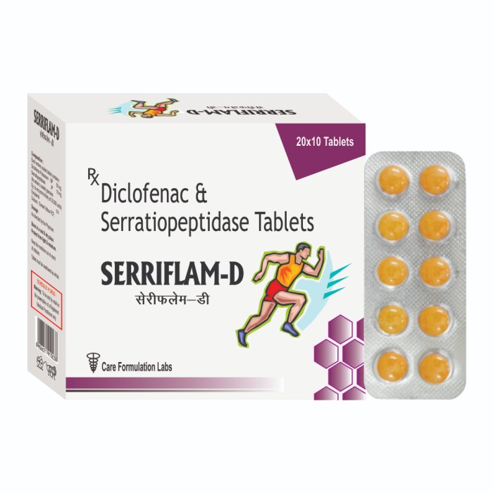 Diclofenac Potassium BP 50 mg. +  Serratiopeptidase IP 10 mg.