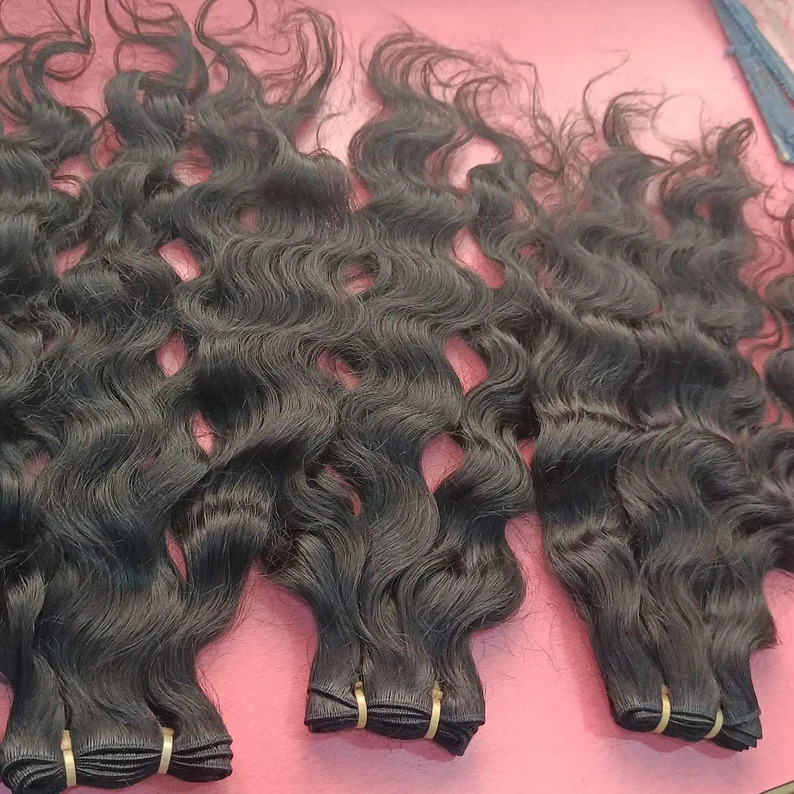 Premium  Remy Human Hair Extension Deep Curly Hair 3 Bundles Black Color 14