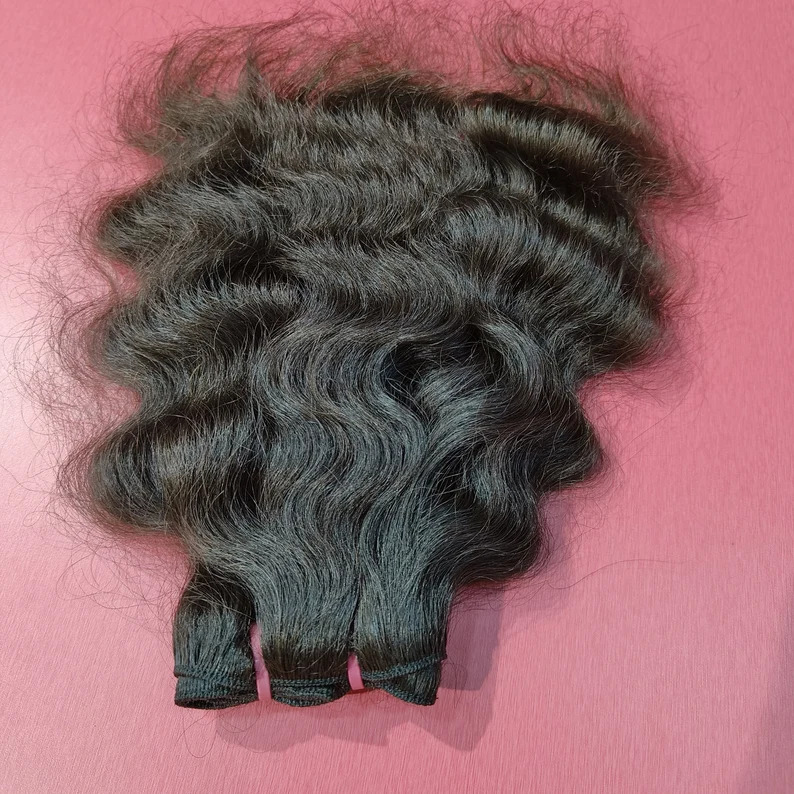 Premium  Remy Human Hair Extension Deep Curly Hair 3 Bundles Black Color 14