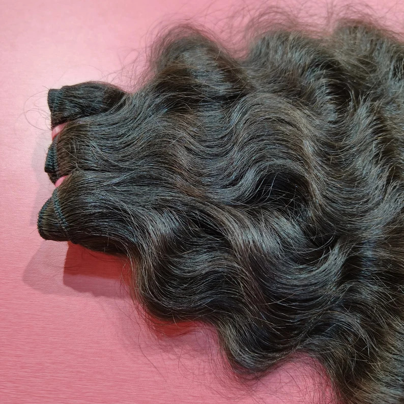 Premium  Remy Human Hair Extension Deep Curly Hair 3 Bundles Black Color 14