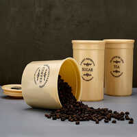 Airtight Plastic Tea Coffee And Sugar Canisters Set of 3