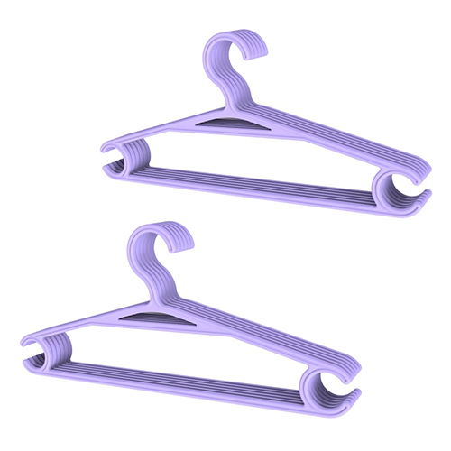 Plastic Hangers For Clothes Set Of 12 - Color: Purple