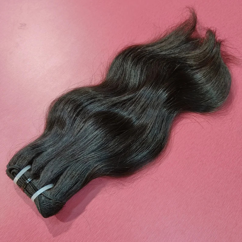 Natural Wavy Virgin hair extensions Double weft single Donor Raw Unprocessed human hair