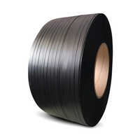 Plastic Packing Strap Roll - Hard Pvc Material, 4-side Seal Format, Sturdy Black Packaging Solution For Industrial Use