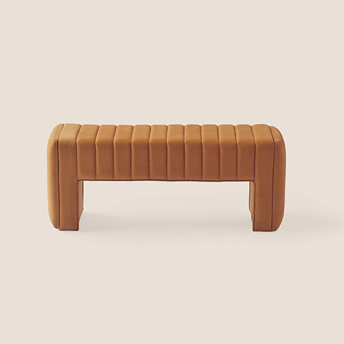 Linear Upholstry Cushioned Pouffee Bench Seating - Artwork: Handmade