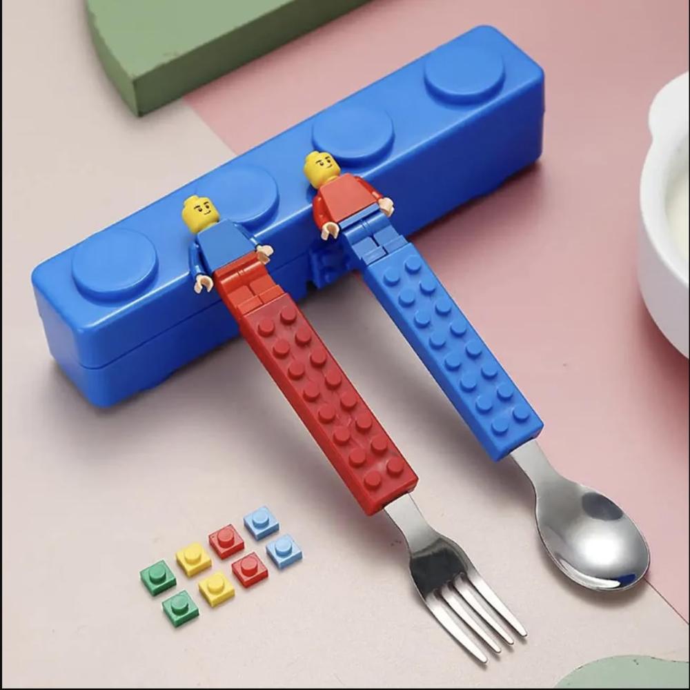 Stainless Steel Building Blocks Cutlery Set of 3