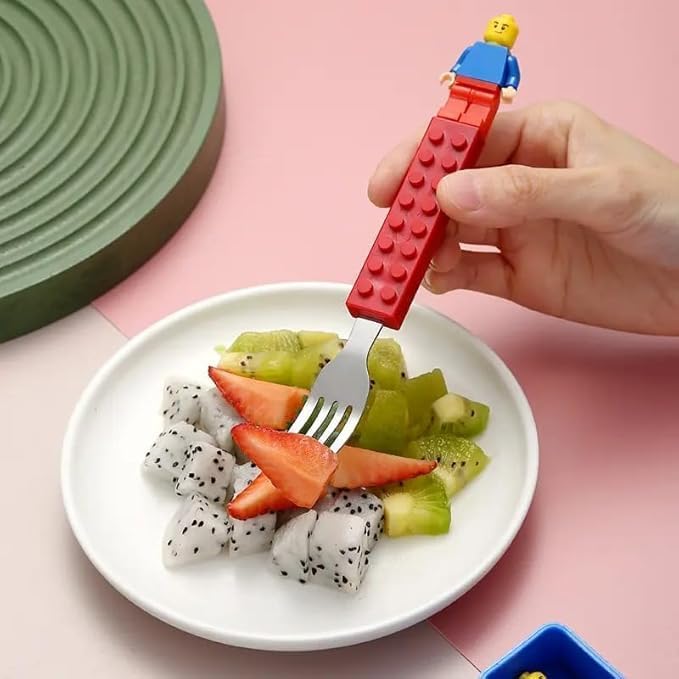 Stainless Steel Building Blocks Cutlery Set of 3