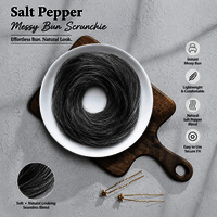 Salt Pepper Messy Bun Scrunchie - Application: Profesional