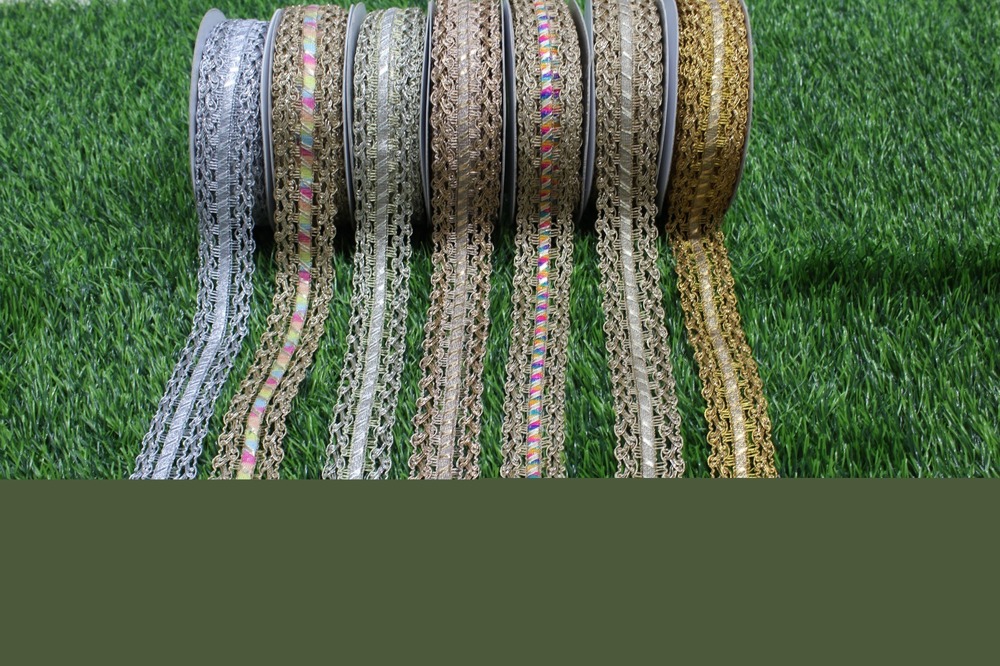 multi colour zari lace