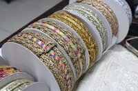 multi colour zari lace