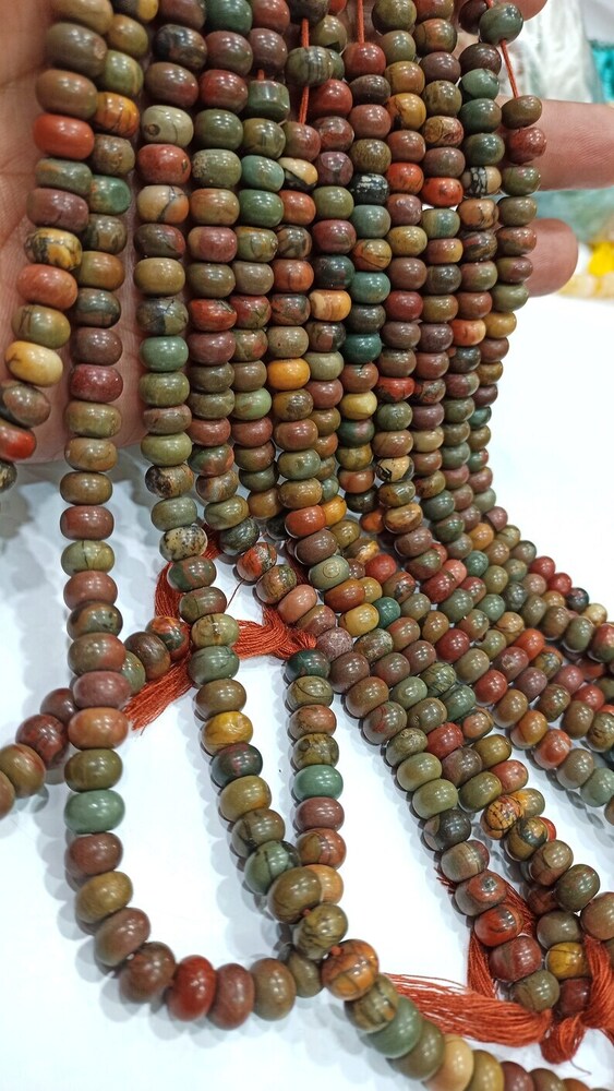 Natural Brown Jasper Rondelle Plain Smooth 8mm Gemstone Beads