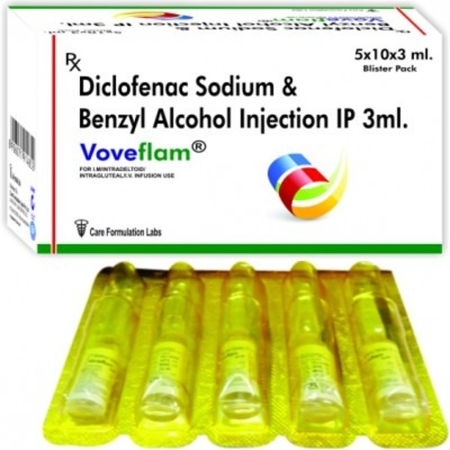 Diclofenac Sodium I.P. 75 mg Benzyl Alcohol I.P. 4% v/v Water for Injection I.P.