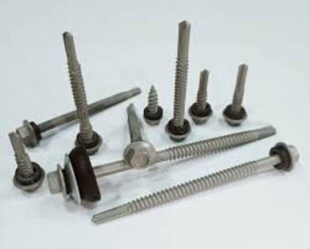 ELECTROPOLYSEAL COATED GREY HEX HEAD SELF DRILLING SCREW