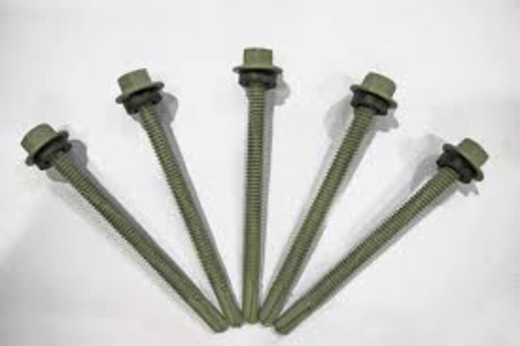 ELECTROPOLYSEAL COATED GREY FINE THREAD HEX HEAD SELF DRILLING SCREWS