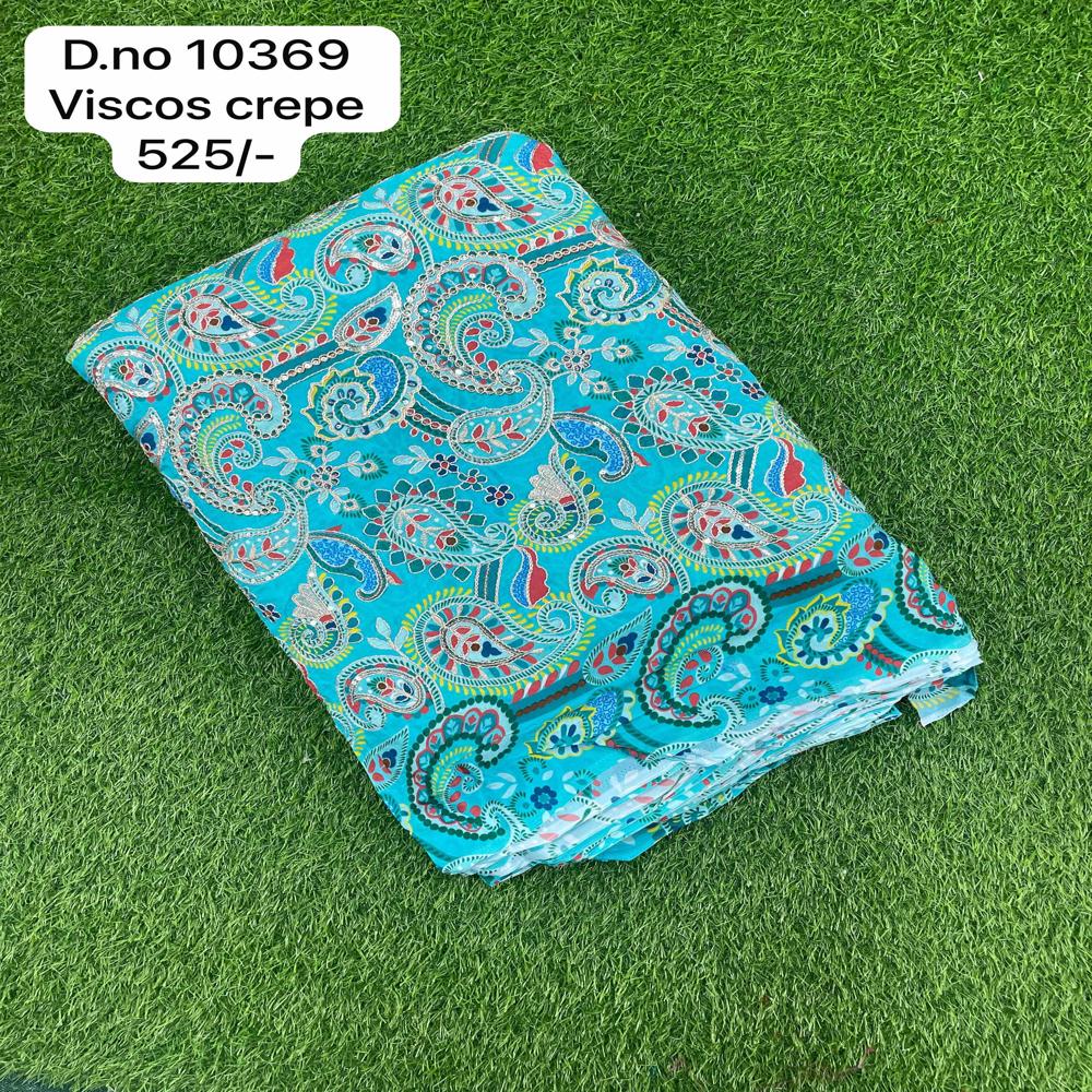 Embroidered  Viscose crepe fabric