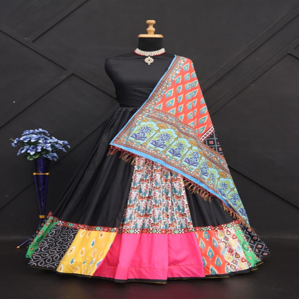 Digital Print Muslin Cotton Lehenga Choli