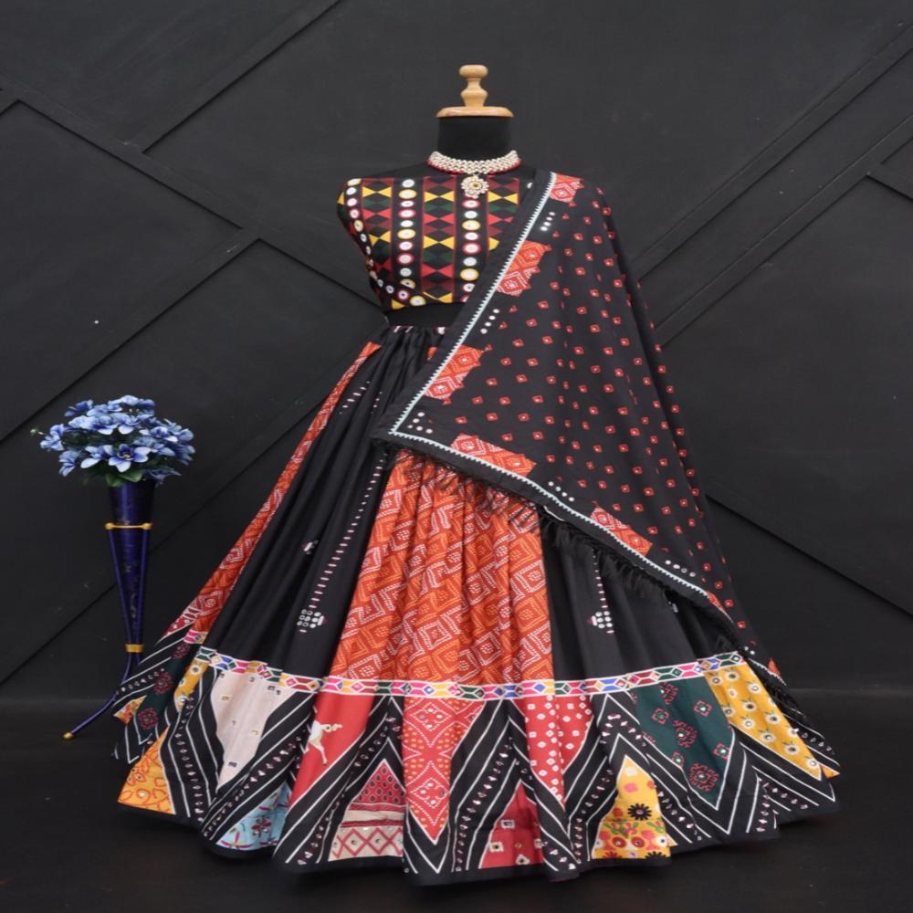 Digital Print Muslin Cotton Lehenga Choli