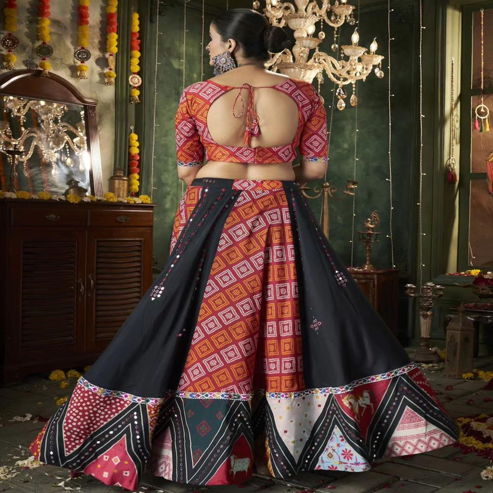 Digital Print Muslin Cotton Lehenga Choli