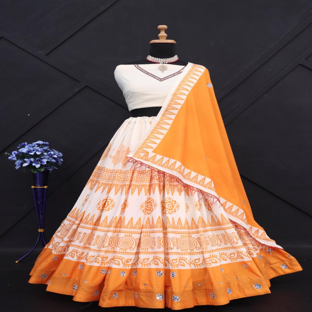 Digital Print Muslin Cotton Lehenga Choli