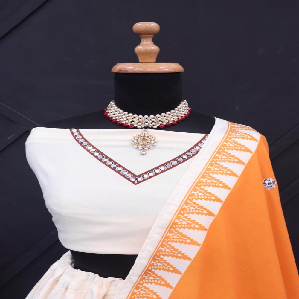 Digital Print Muslin Cotton Lehenga Choli