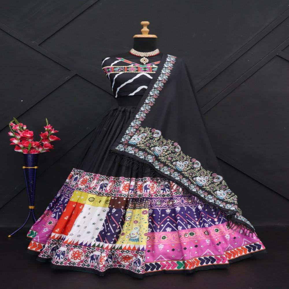 Digital Print Muslin Cotton Lehenga Choli