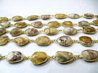 Natural Fancy Jasper Nugget Briolette Connector Chain