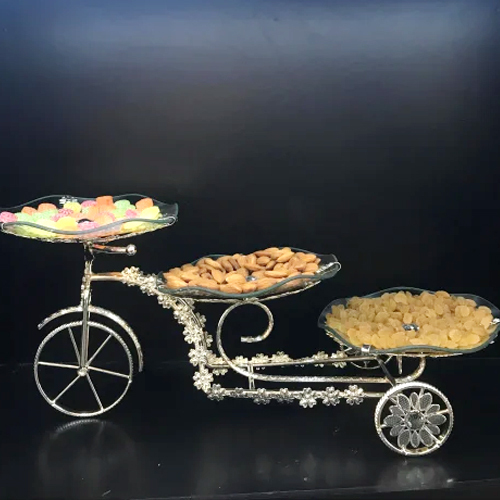 Silver Plated Cycle Serving Tray - Material: Metal