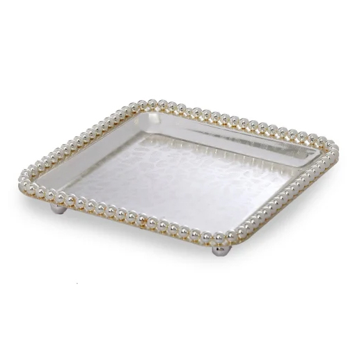 7 X 7 Inch Silver Plated Tray - Material: Metal