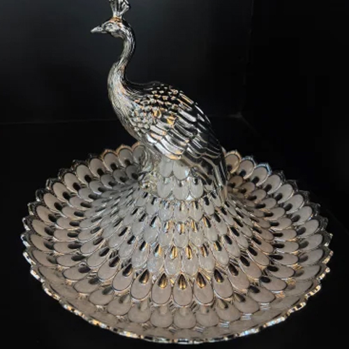 Silver Plated Peacock Nut Dish - Feature: Durable