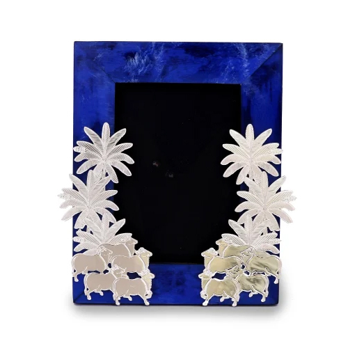 Silver Plated Photo Frame - Color: Blue