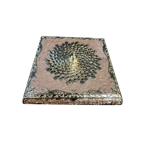 Silver Plated Peacock Dry Fruit Box - Material: Metal