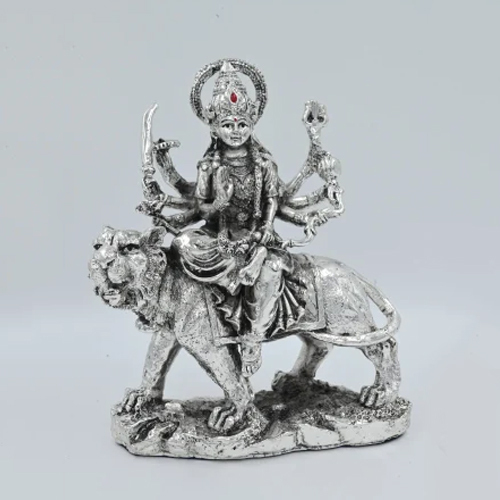 Resin Silver Plated Durga Statue - Feature: Durable