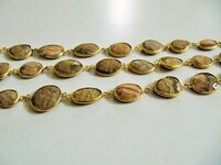 Natural Picture Jasper Nugget Briolette Connector Chain