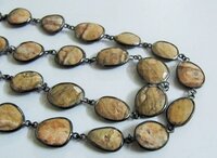 Natural Picture Jasper Nugget Briolette Connector Chain