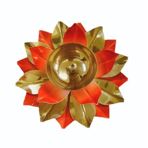 Brass Lotus Diya Set - Occasion: Pooja