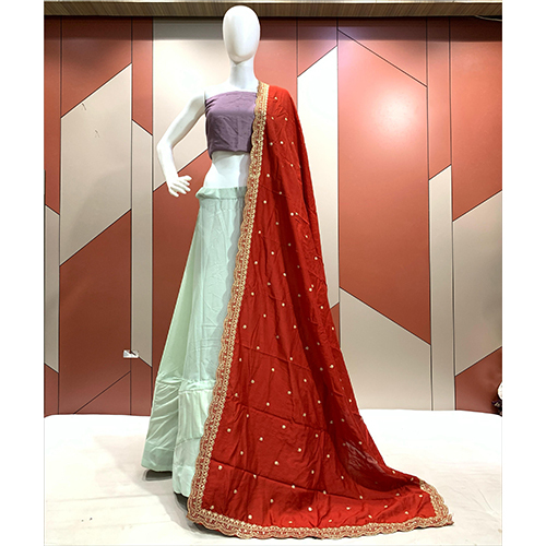 Chanderi Cotton Red Dupatta
