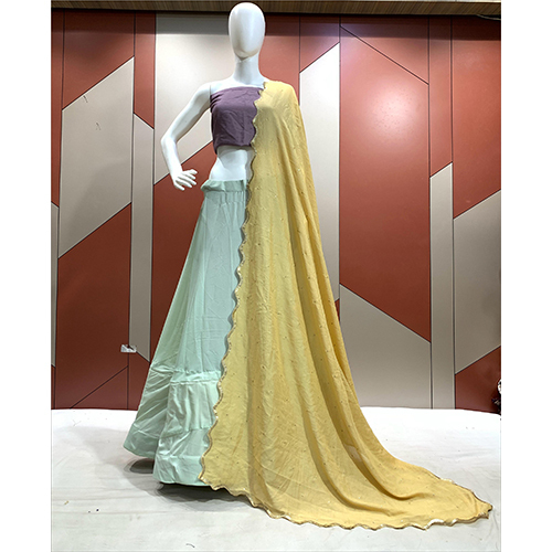 Vichitra Light Yellow Dupatta