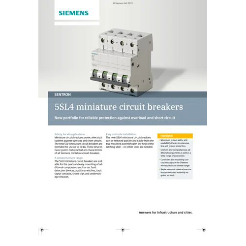 Siemens Mcb Lv Switchgear - Rated Current: 0.5Amp To 63Amp Ampere (Amp)