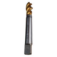 Hss Spiral Flute Tap - High-speed Steel, 4mm Diameter, 7 Inch Length , Polished Silver Finish For Precision Drilling Applications