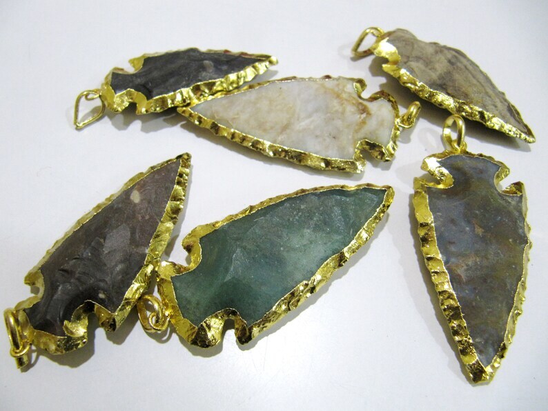 2 Pcs Set Natural Jasper Gold Electroplated Edge Single Loop