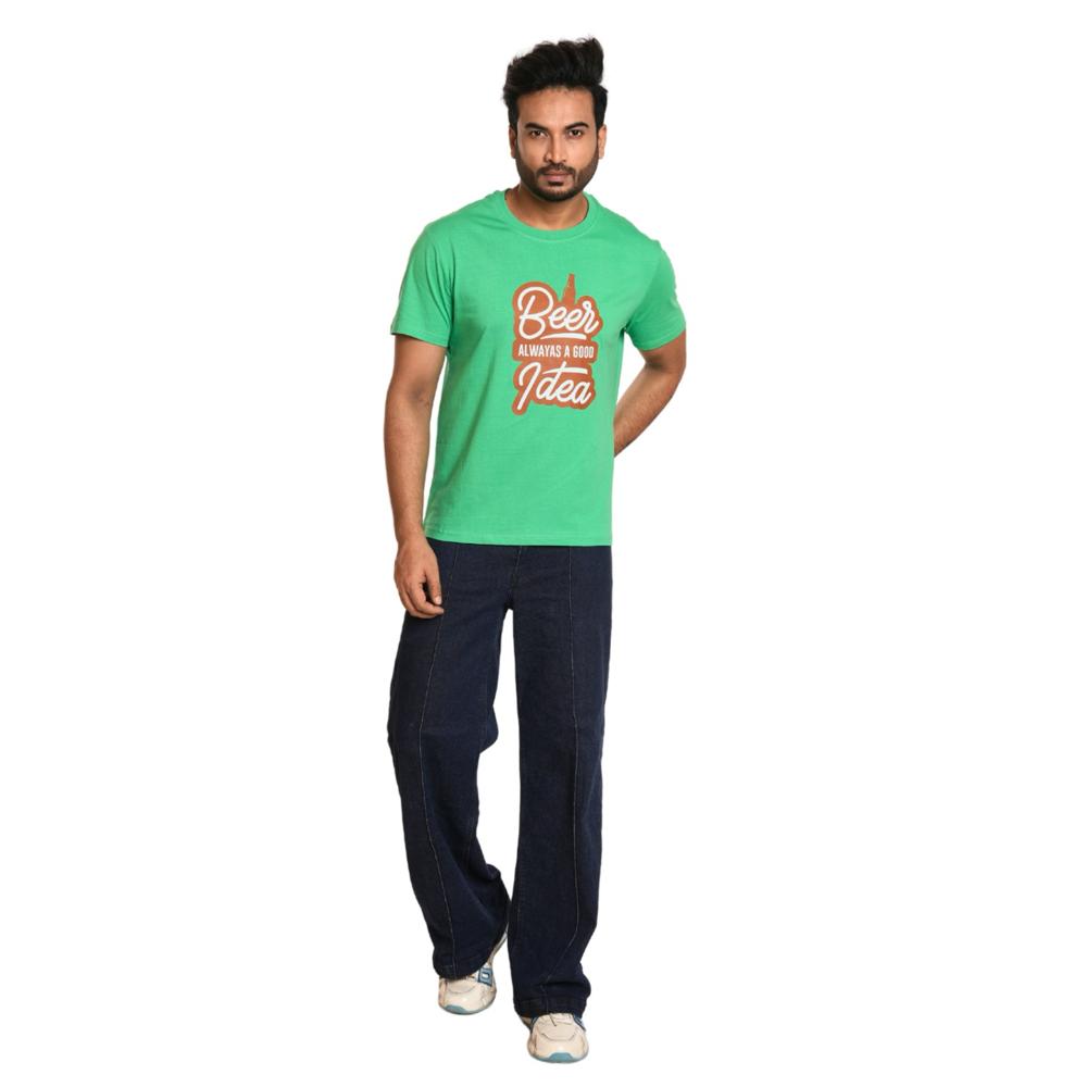 Printed Cotton Men T-Shirt - Cotton & Polyester Blend | Comfortable Fit, Versatile Style, Ideal for Everyday Wear