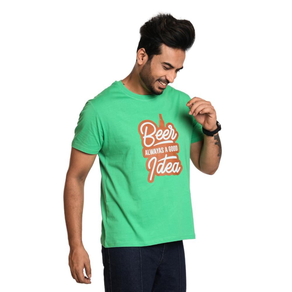 Printed Cotton Men T-shirt - Cotton & Polyester Blend | Comfortable Fit, Versatile Style, Ideal For Everyday Wear