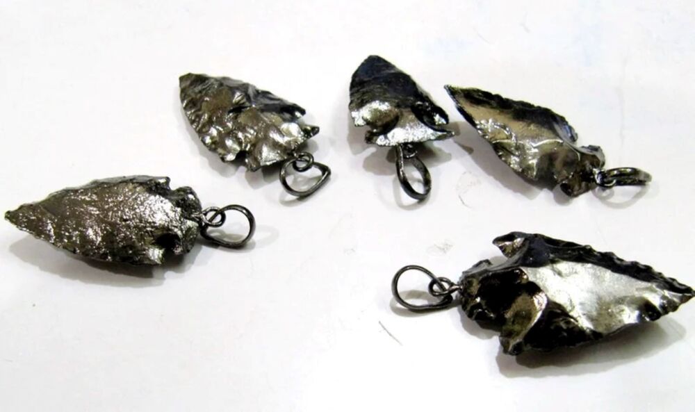 2 Pcs Set Natural Jasper Full Black Oxidized Electroplated Single Loop