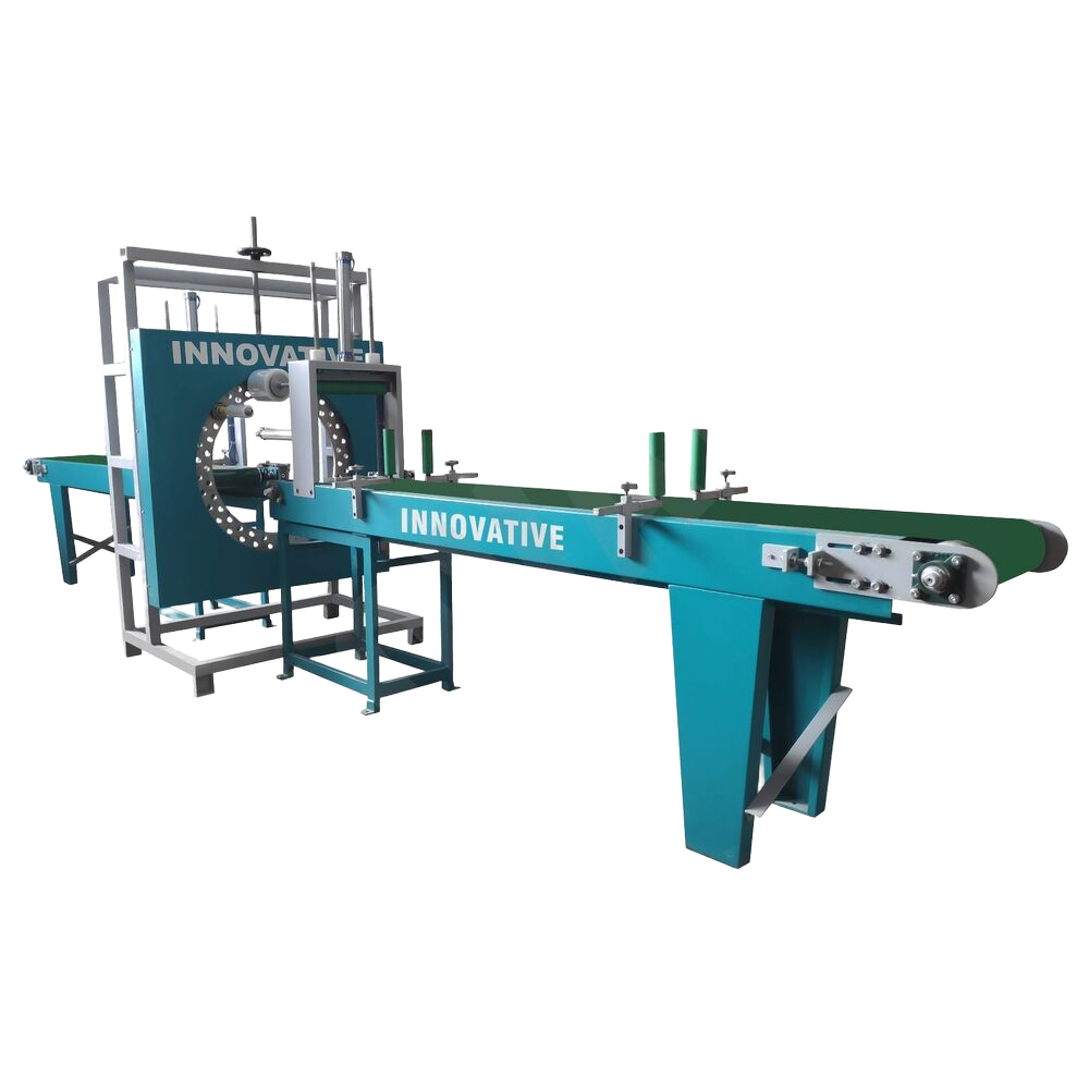 Ring Stretch Wrapping Machine - MS, 1000x100x300 cm, White, 1 T/hr Capacity | High-Speed Automatic Operation, Film Pre-Stretching, Conveyor Integration