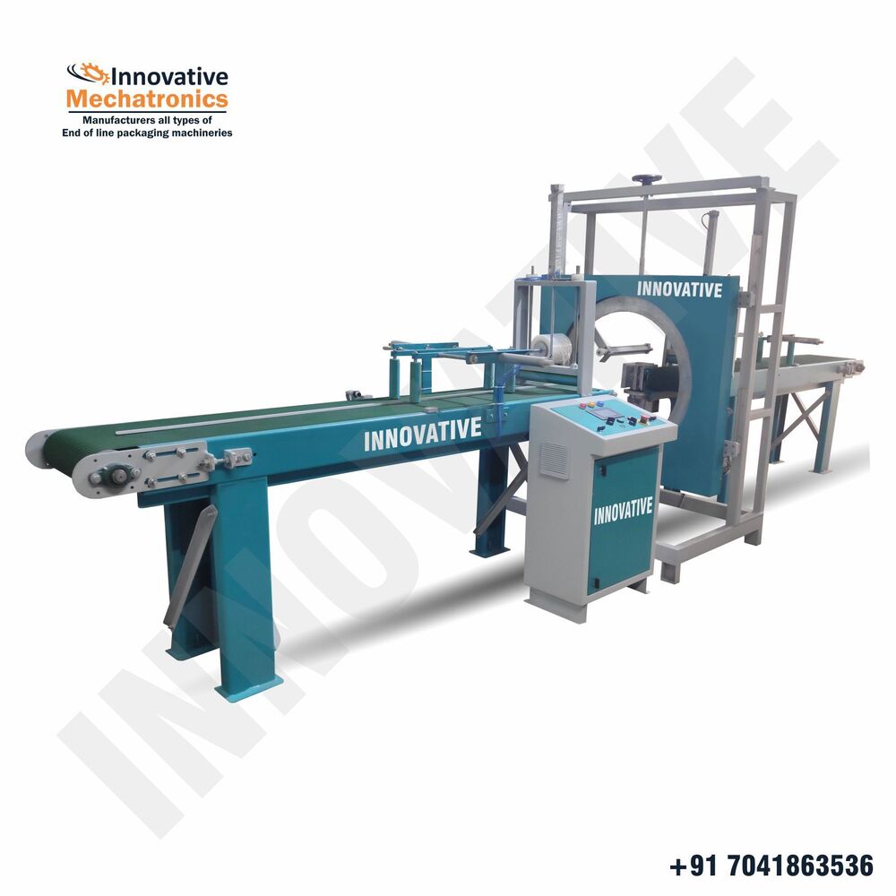 Ring Stretch Wrapping Machine - Ms, 1000x100x300 Cm, White, 1 T/hr Capacity | High-speed Automatic Operation, Film Pre-stretching, Conveyor Integration