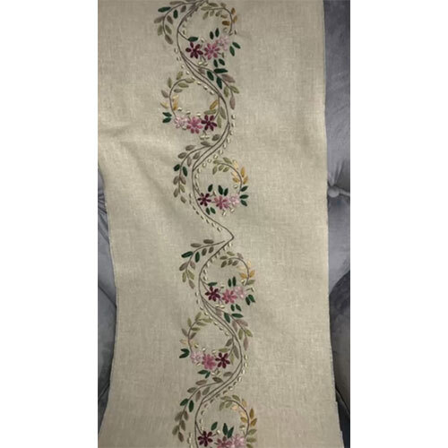 Embroidered Linen - Color: Brown