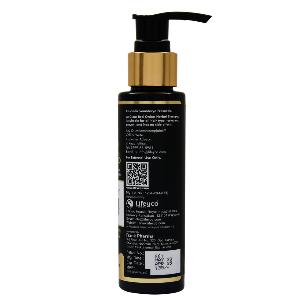 Weglam Shampoo - Red Onion & Herbal Extract Formula | Strengthens Hair, Reduces Hair Fall, Promotes Healthy Growth, Nourishes & Adds Shine